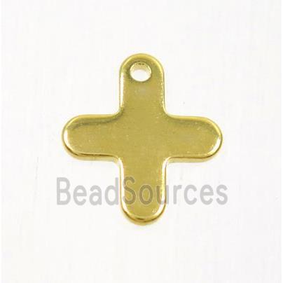 stainless steel Cross pendant, gold plated