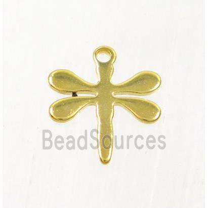 stainless steel dragonfly pendant, gold plated