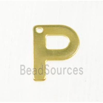 stainless steel letter P pendant, gold plated