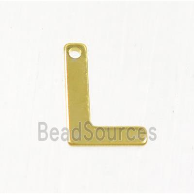 stainless steel letter L pendant, gold plated