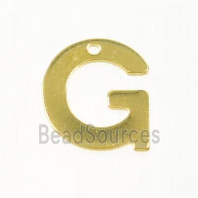 stainless steel letter G pendant, gold plated