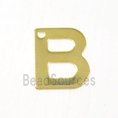 stainless steel letter B charm pendant, gold plated