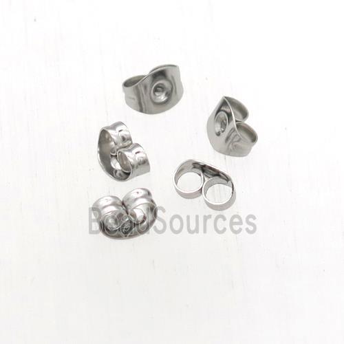 Raw Stainless Steel Earring Back Nuts