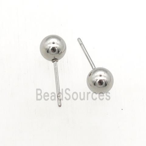 stainless steel stud earring with ball