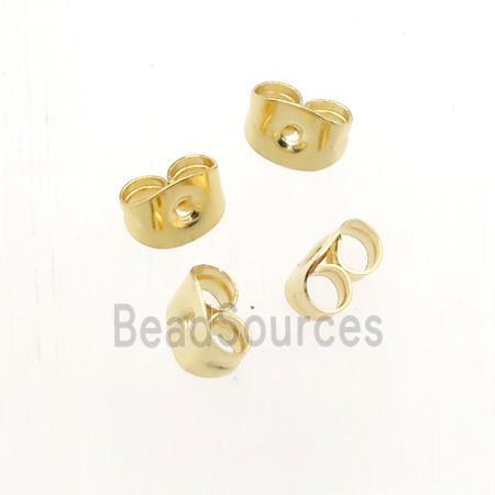 stainless steel earring back, gold plated