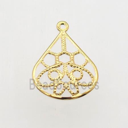 stainless steel pendant, gold plated