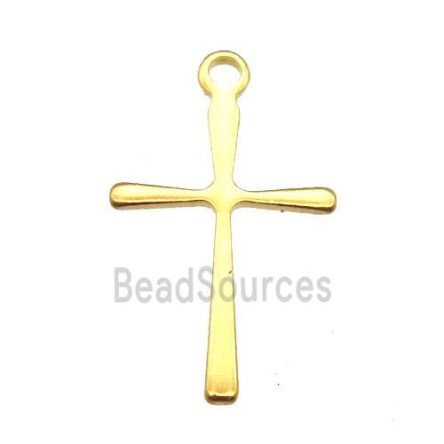 stainless steel cross pendant, gold plated