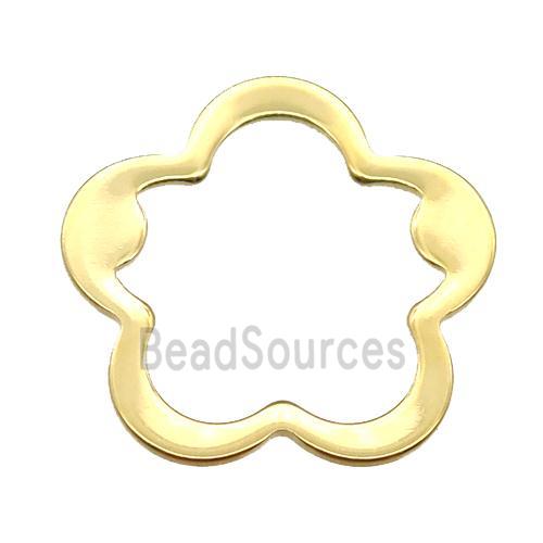 stainless steel flower pendant, gold plated