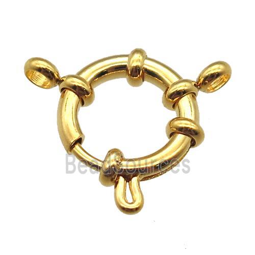 stainless steel Clasp with spring, gold plated