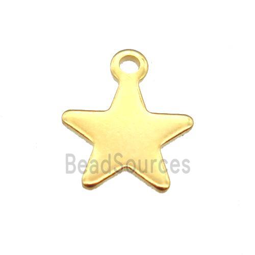 stainless steel star pendant, stampings, gold plated