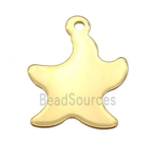 stainless steel star pendant, gold plated