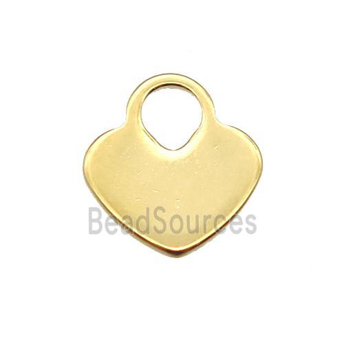 stainless steel heart pendant, stampings, gold plated