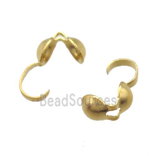 stainless steel Calotte Beads Tip Cap, gold plated