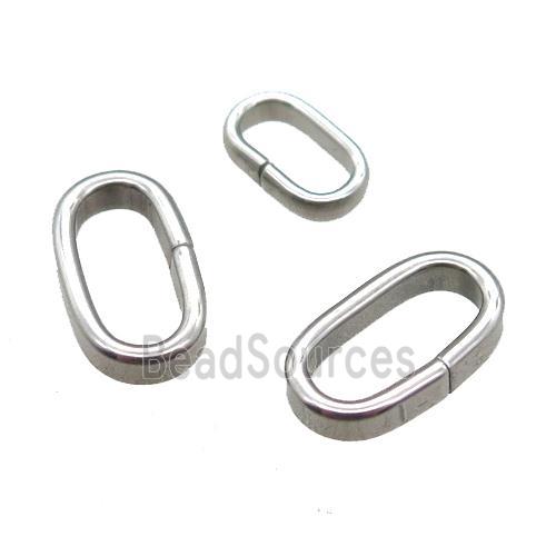 stainless steel oval JumpRings, platinum plated