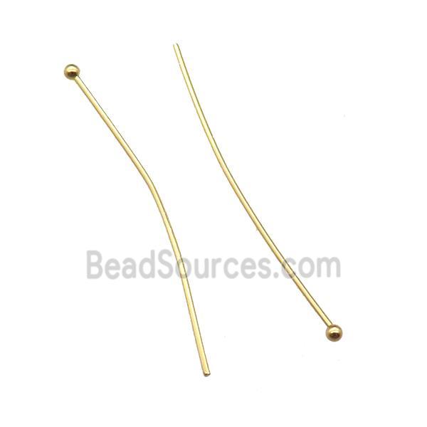 stainless steel ball headpins, gold plated