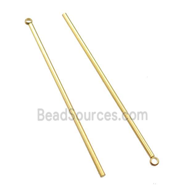 stainless steel stick pendant, gold plated