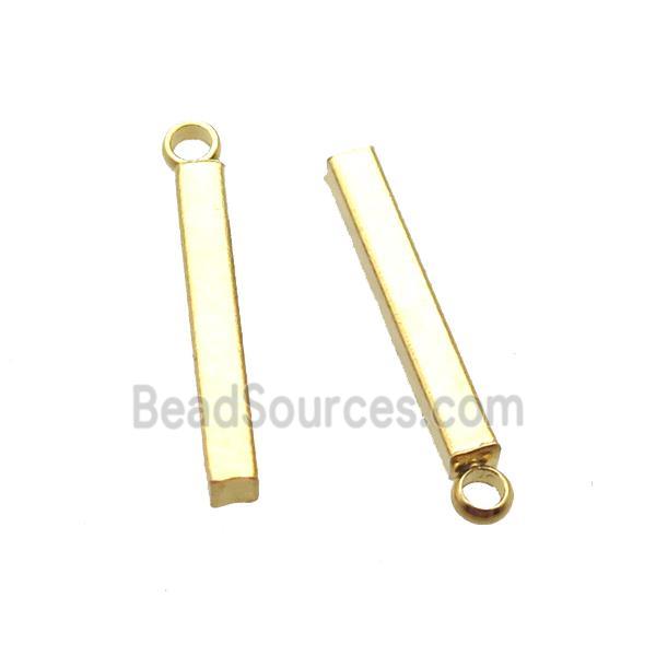 stainless steel stick pendant, gold plated