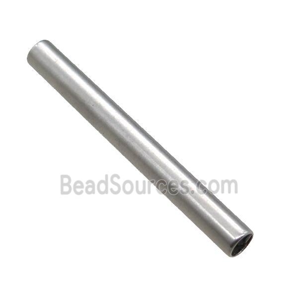 stainless steel tube beads, platinum plated