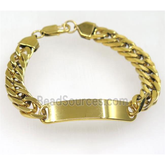 Stainless Steel Bracelet, gold plated