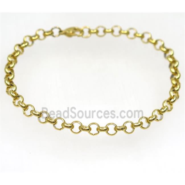 Stainless Steel Bracelet, gold plated