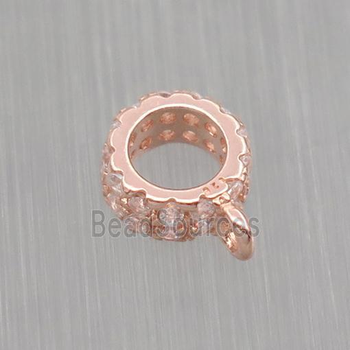 Sterling Silver hanger pave zircon, rose gold