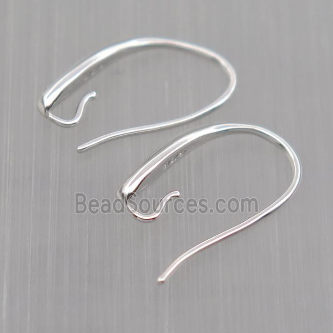 Sterling Silver Hook Earrings, platinum plated