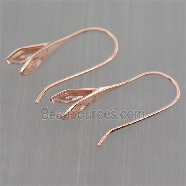 Sterling Silver hook Earrings with bail, rose gold