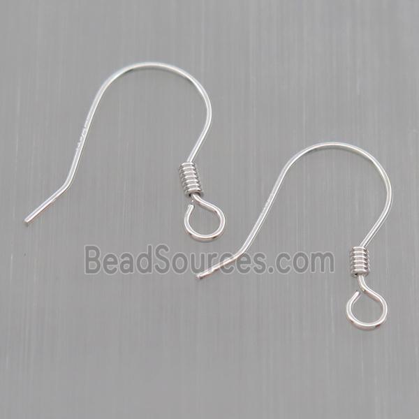 Sterling Silver hook Earrings, platinum plated