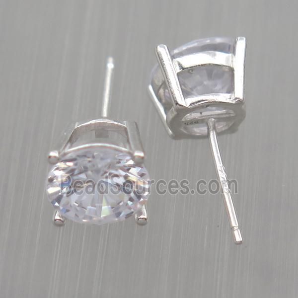 Sterling Silver earring paved zircon