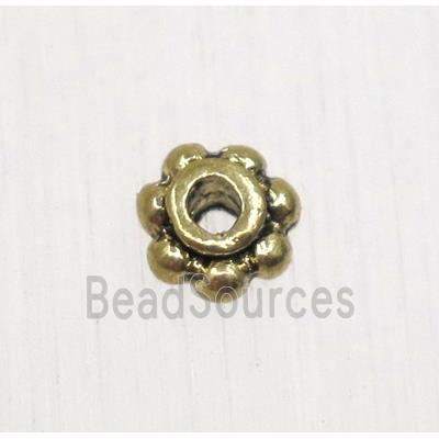 tibetan silver spacer zinc beads, non-nickel, antique gold