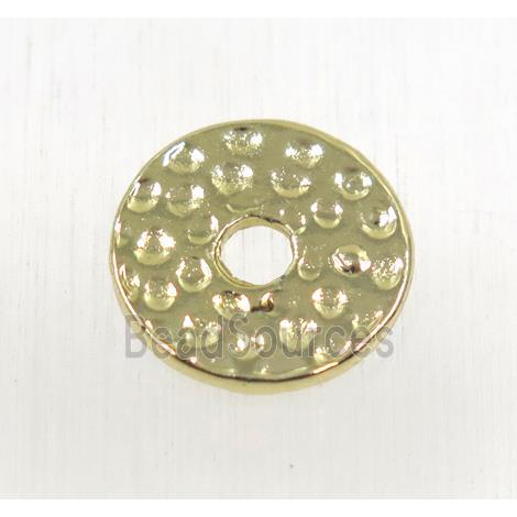 tibetan silver alloy spacer beads, circle, non-nickel, gold plated