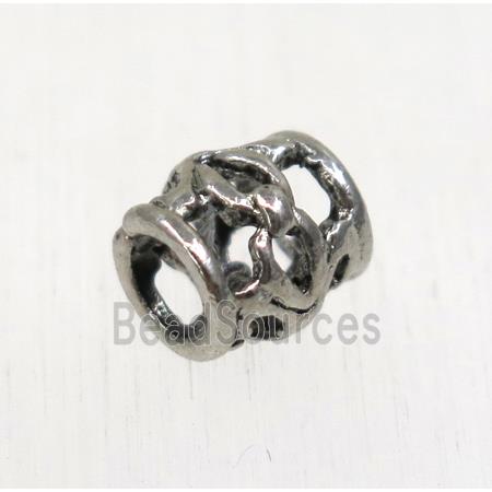 tibetan silver tube alloy beads, non-nickel