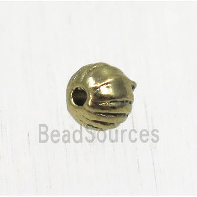 round tibetan silver zinc beads, non-nickel, antique gold