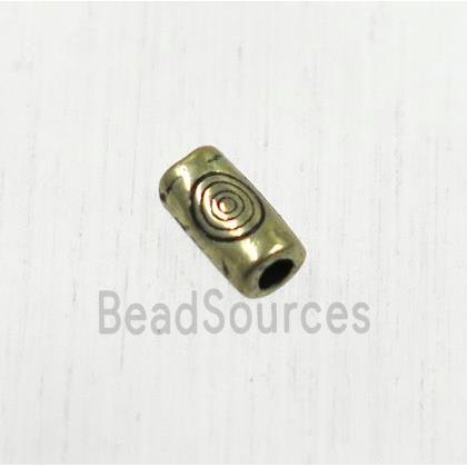 tibetan silver zinc tube beads, non-nickel, antique gold