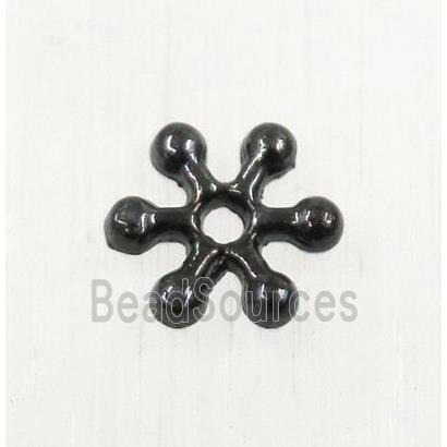 tibetan silver zinc daisy beads, non-nickel, black plated