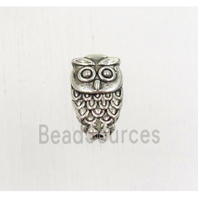 tibetan silver zinc owl beads, non-nickel