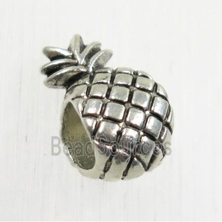 tibetan silver pineapple beads, zinc, large hole, non-nickel