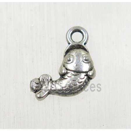 tibetan silver zinc fish pendant, non-nickel