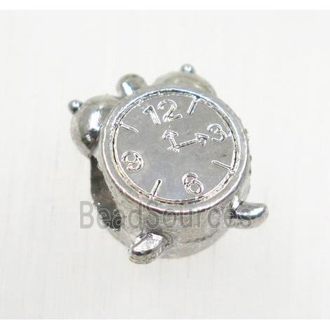 tibetan silver clock beads, zinc, non-nickel