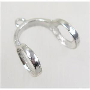 tibetan silver hanger, non-nickel, silver plated, approx 17x17mm, 6mm hole