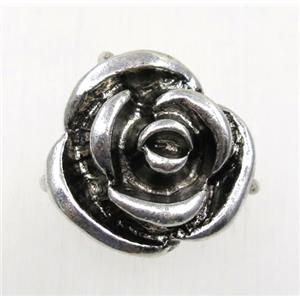 tibetan silver flower beads, non-nickel, approx 18mm dia