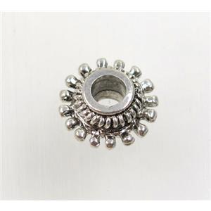 tibetan silver zinc beads, non-nickel, approx 13.5mm dia, 4mm hole