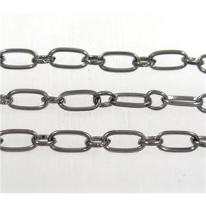 iron chain, black plated, approx 4x5mm, 4.5x8.5mm