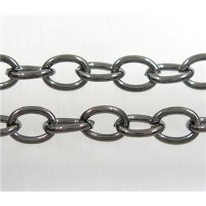 iron chain, black plated, approx 7x10mm