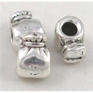 bead, tibetan silver Non-Nickel, approx 10-14mm, 5mm hole