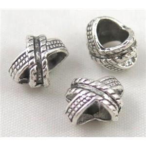bead, tibetan silver Non-Nickel, approx 10-14mm, 5mm hole