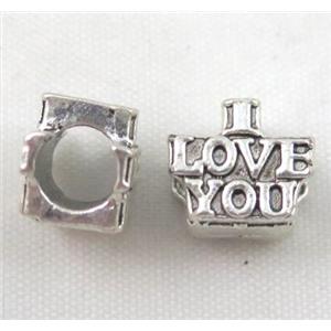 bead, tibetan silver Non-Nickel, approx 10-14mm, 5mm hole