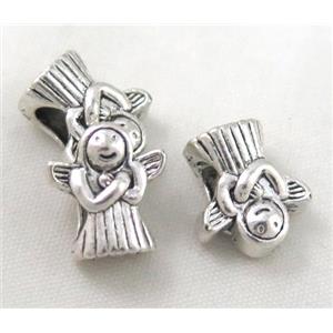 bead, tibetan silver Non-Nickel, approx 10-14mm, 5mm hole