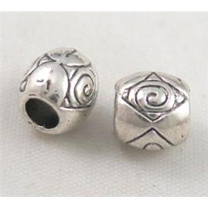 bead, tibetan silver Non-Nickel, approx 10-14mm, 5mm hole