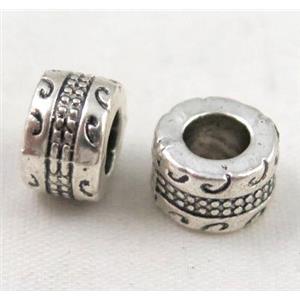 bead, tibetan silver Non-Nickel, approx 10-14mm, 5mm hole